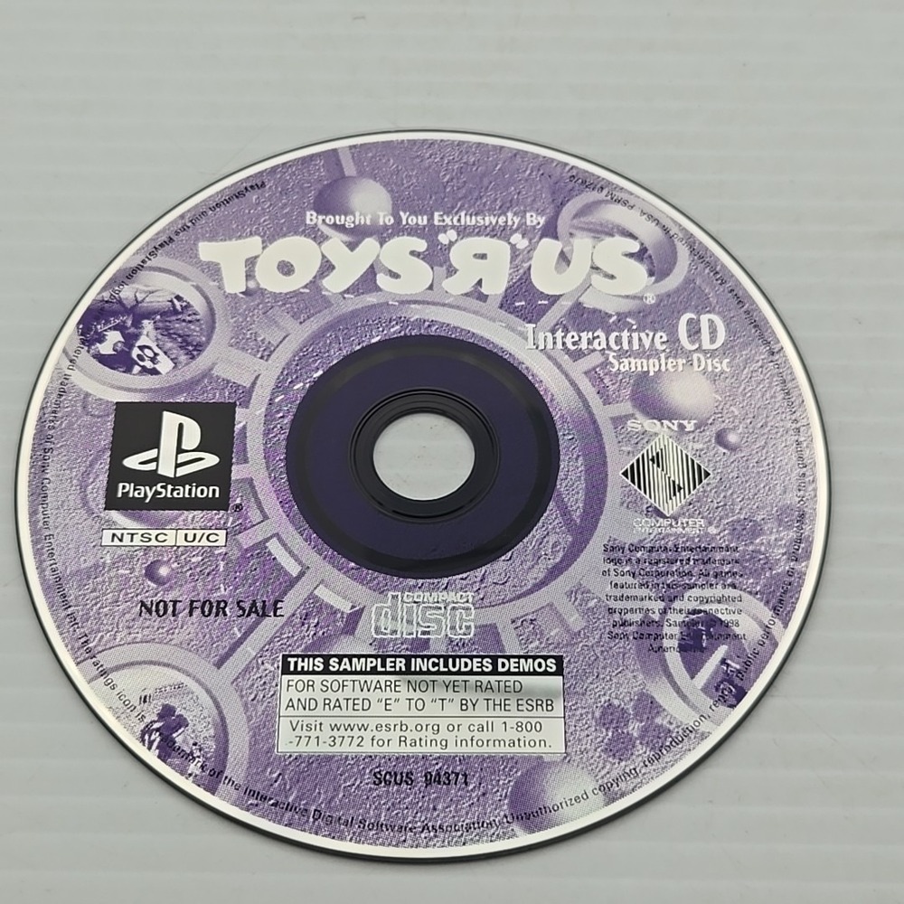Vintage Toys R Us Interactive Sampler CD Sony PlayStation PS1 SCUS-94371 Demo